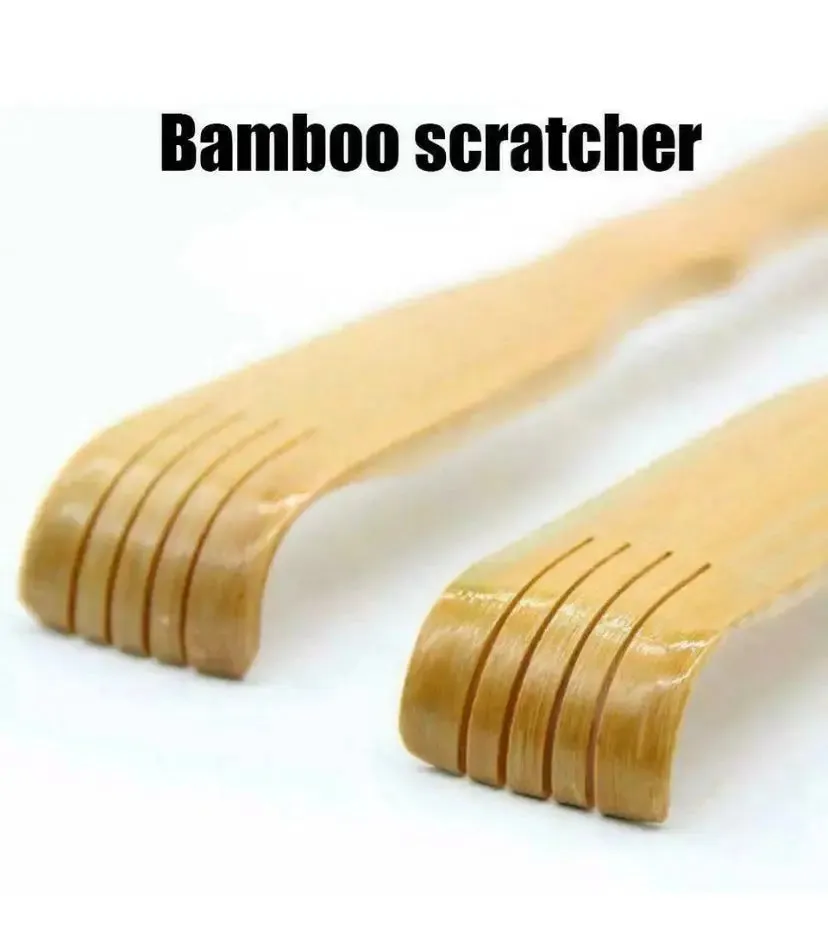 2 pieces Bamboo Wooden Back Scratcher Massage Rolls Long Reach Itchy Relief BMT01