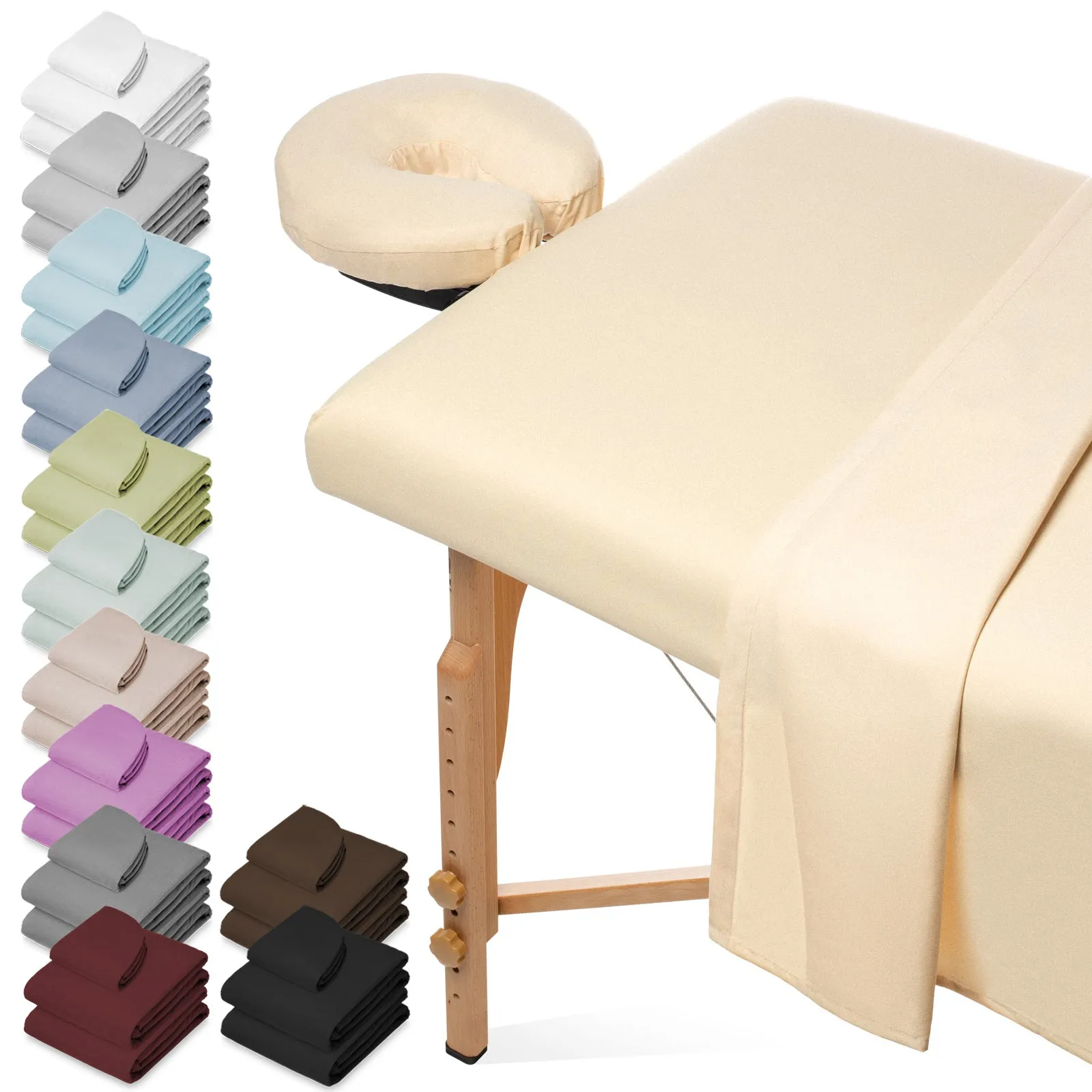 3-Piece Massage Table Sheet Set with Face Cradle Cover - Saloniture