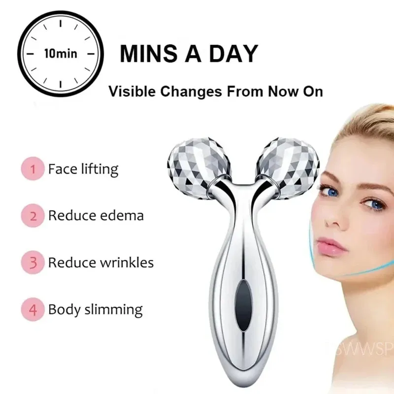 3D Facial Roller Massage Y Shape Face Lifting Massage 360 Rotate Full Body Musle Massage Relaxation Beauty Health Massge Roller