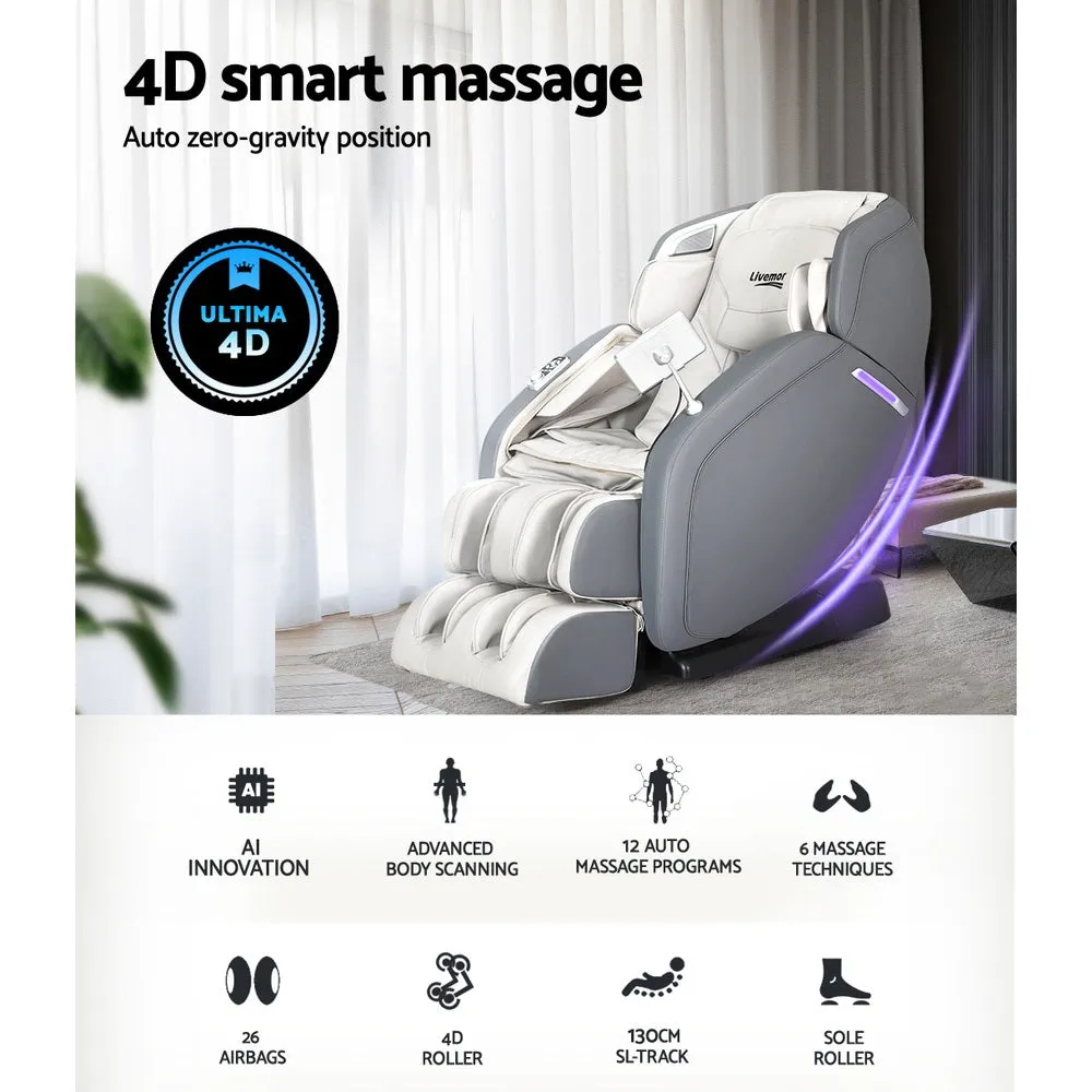 4D Zero Gravity Massage Chair, Heated, 26 Airbags - Livemor