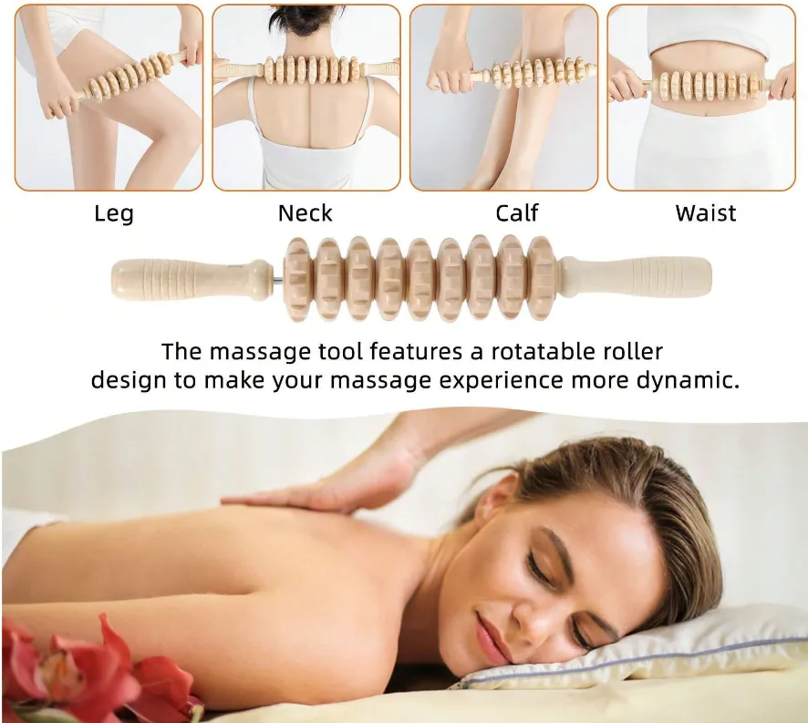 4pc Anti-cellulite Wooden Massage Maderotherapy Gua Sha Kit