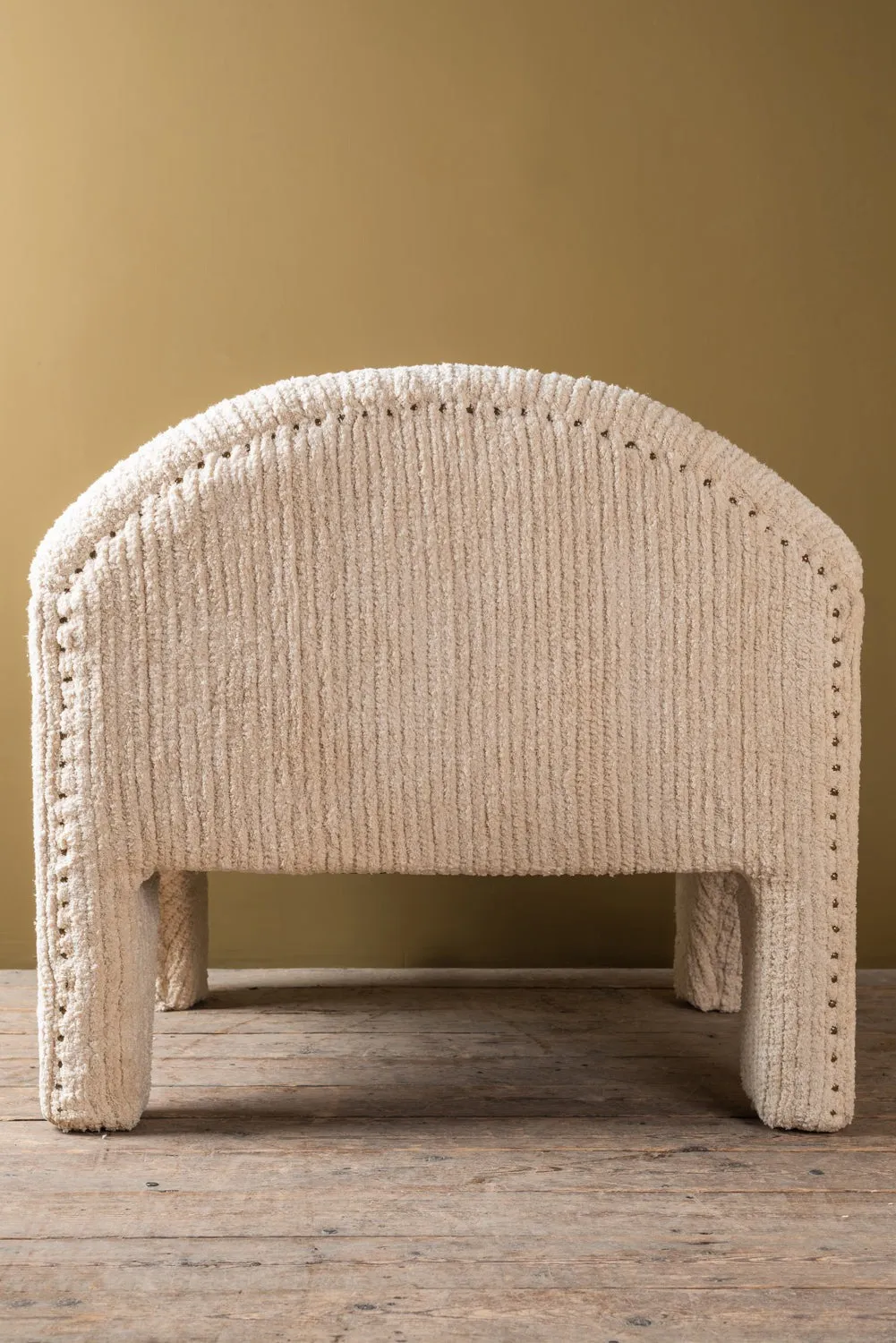 Agata Chenille Upholstered Wooden Arch Chair