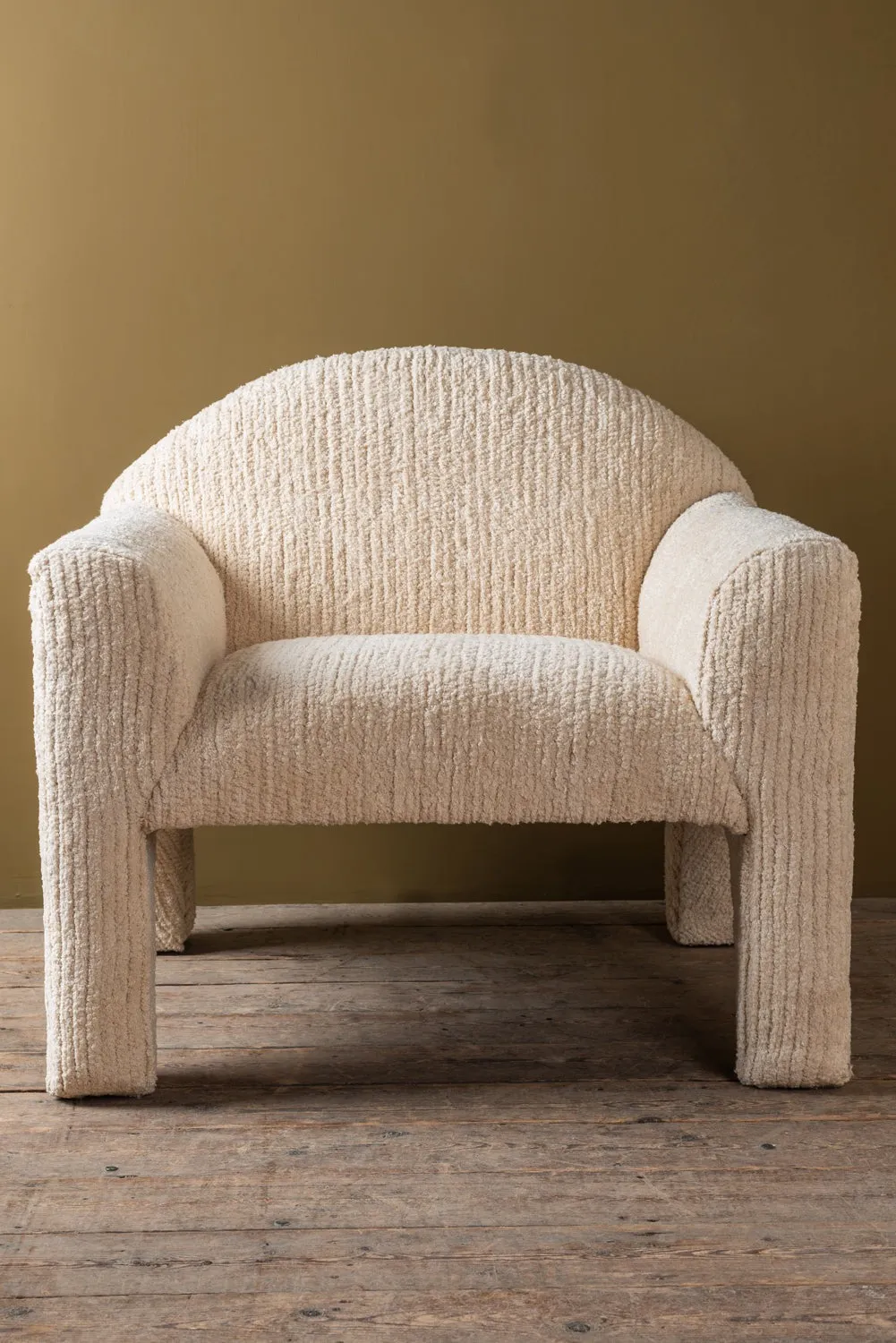 Agata Chenille Upholstered Wooden Arch Chair