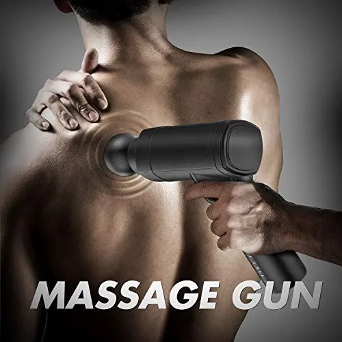 BODXPRO™ Deep Tissue Massage Gun - Handheld Rechargeable Percussion Massager - 4 Heads, 5 Speeds