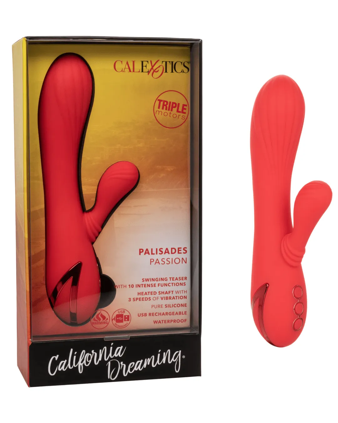 California Dreaming Palisades Passion Warming Rabbit Vibrator with Swinging Arm