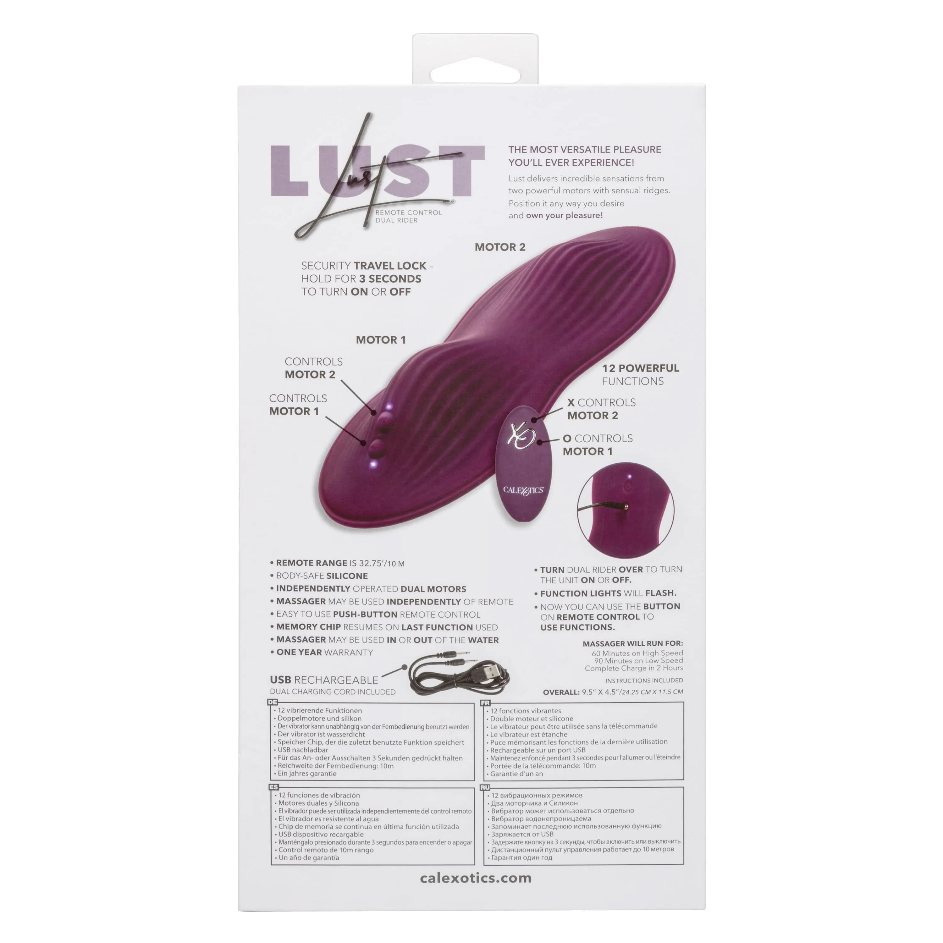 California Exotics - Lust Remote Control Dual Rider Clit Massager (Purple)