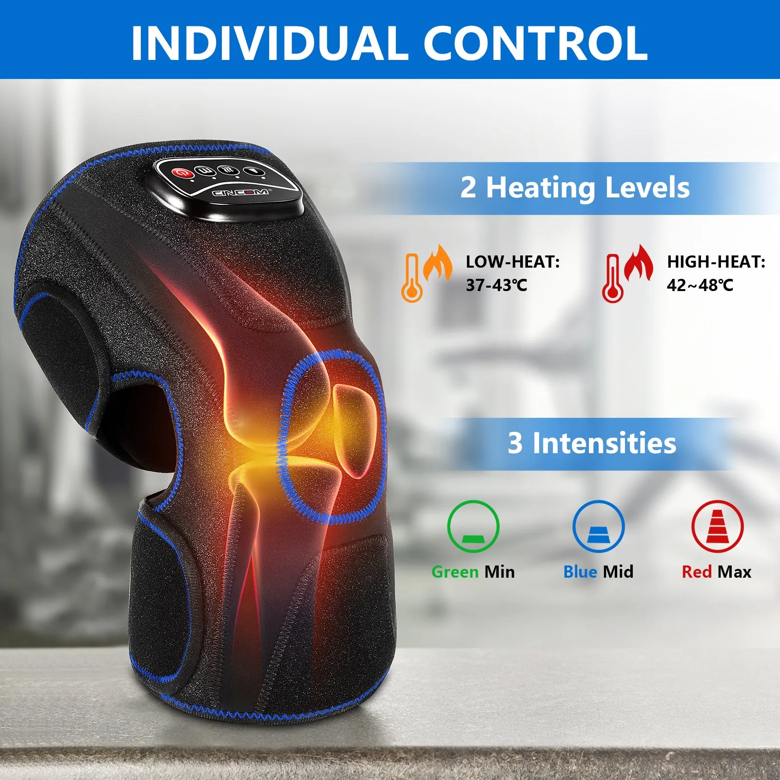 CINCOM Knee Massager with Heat 066K