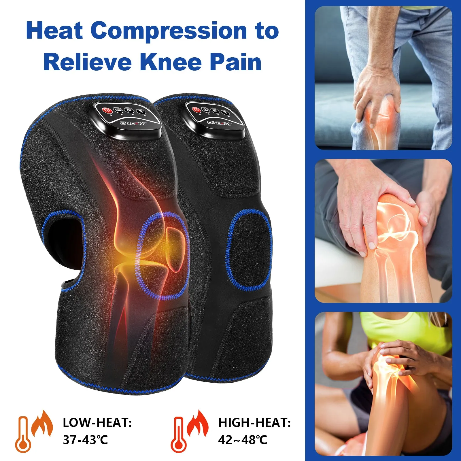 CINCOM Leg Massager with Heat 080A & Knee Massager 066K