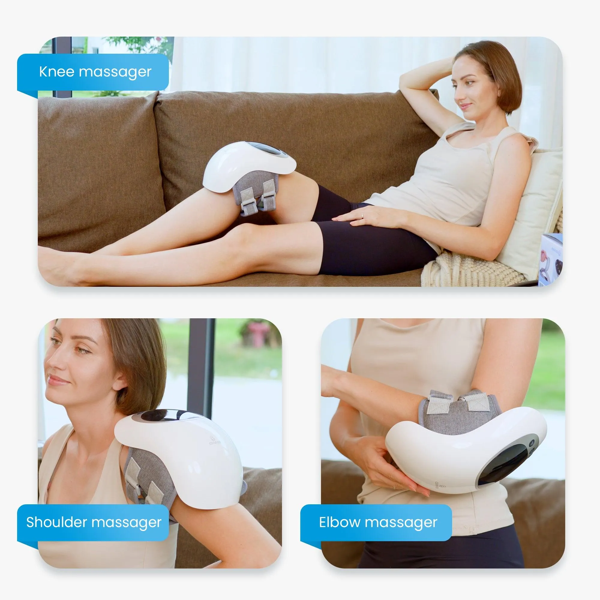 COMFIER Cordless Knee Massager with Heat and Red Light Therapy, Vibration Rechargeable Knee Support for knee Pain with LED Screen CF-5320