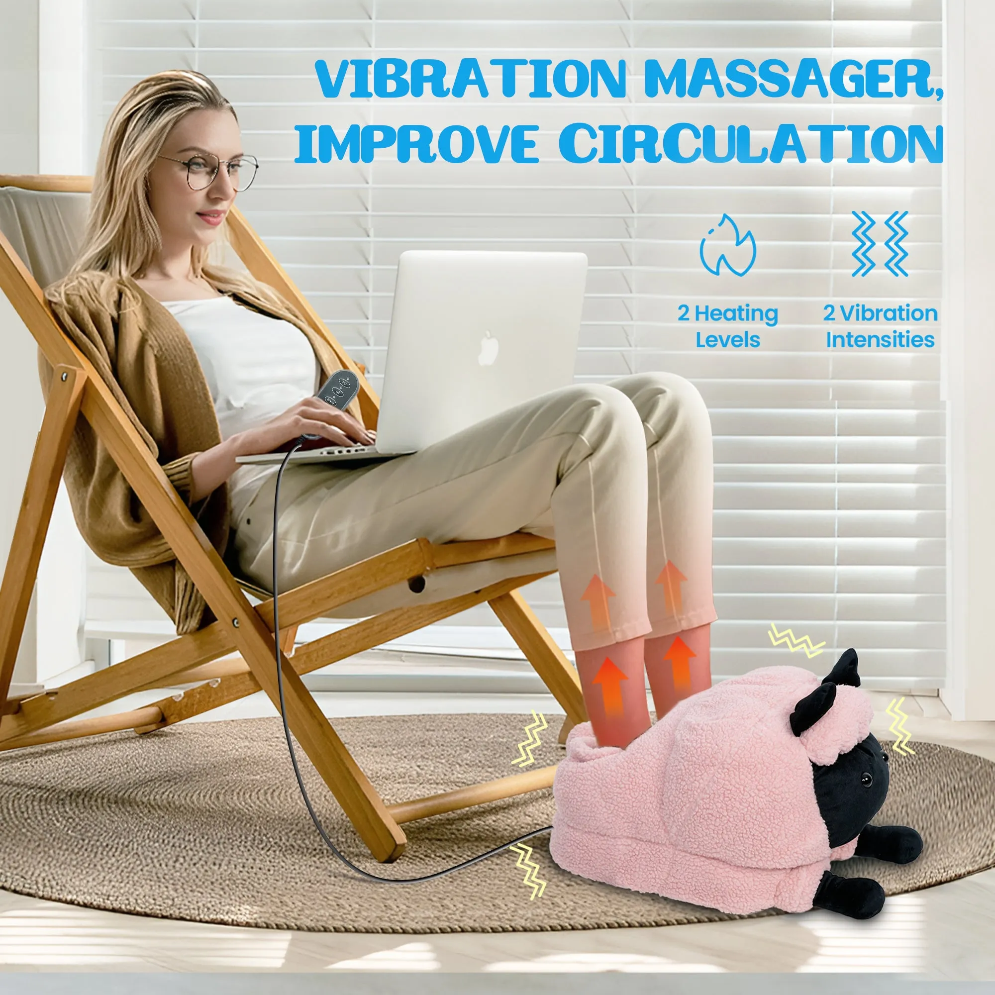 Comfier Foot Massager Machine with Heat for Circulation,Plantar Fasciitis, Pain Relief, Foot Warmer, 3 Vibration Modes,Perfect Gift CF-5403WM