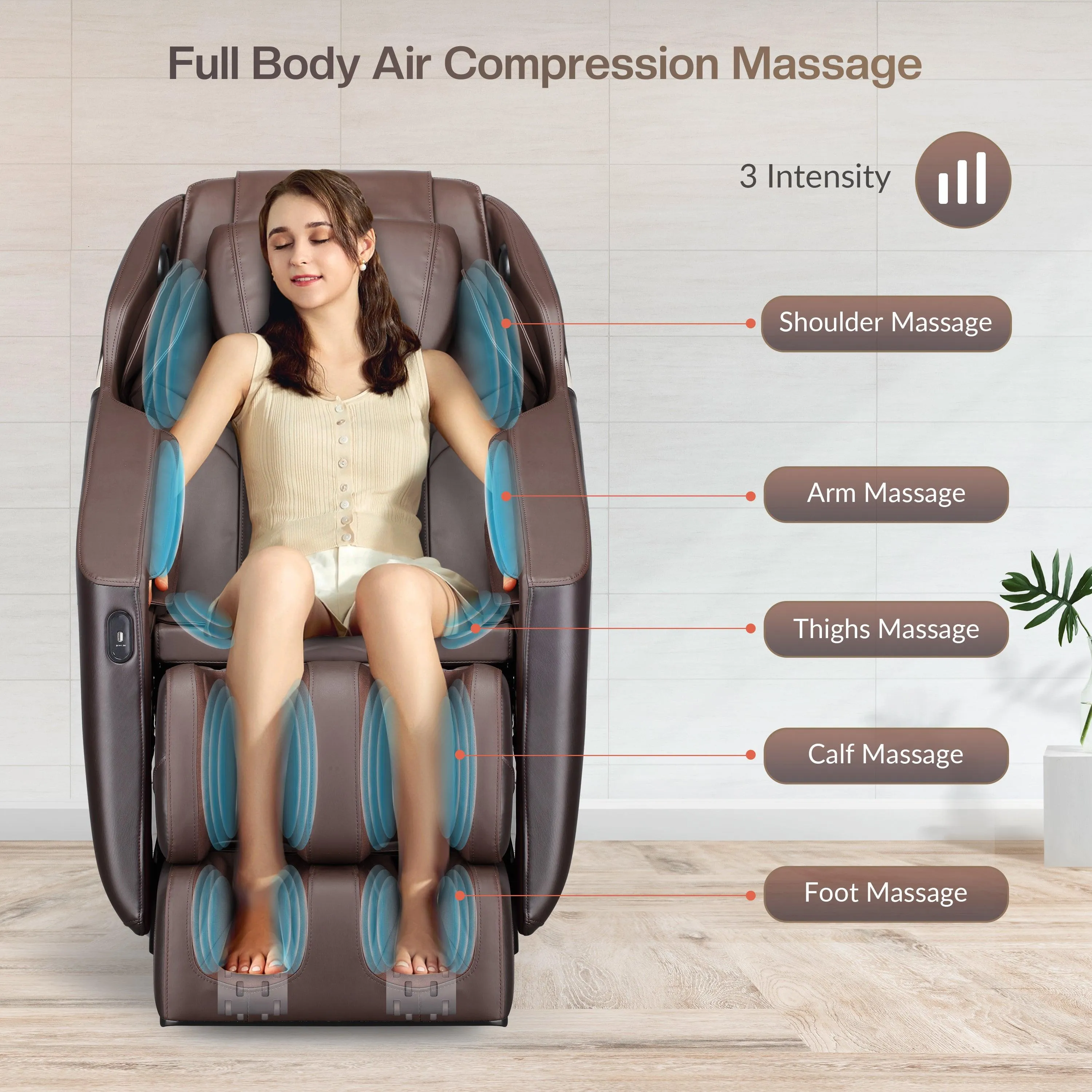 COMFIER Full Body Massage Chair with Zero Gravity Reclining Function and SL Track - Model CF-9212BR