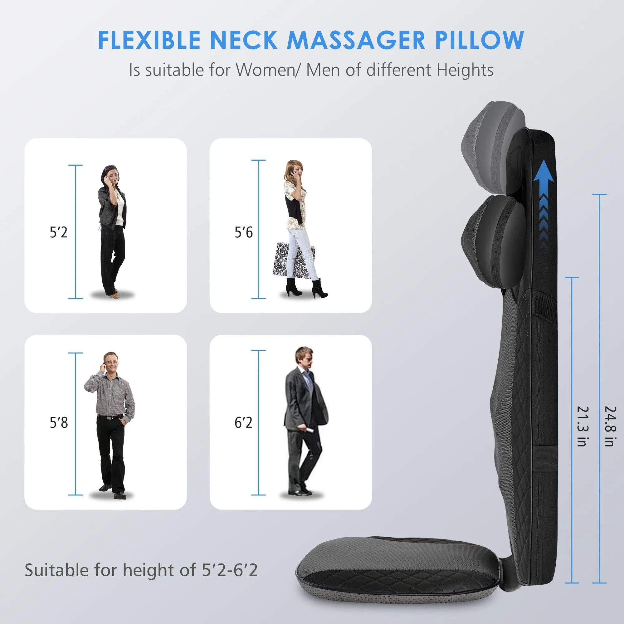 Comfier Massage pillow for neck and back with heat, Shiatsu & vibration massage with full body --CO-2118