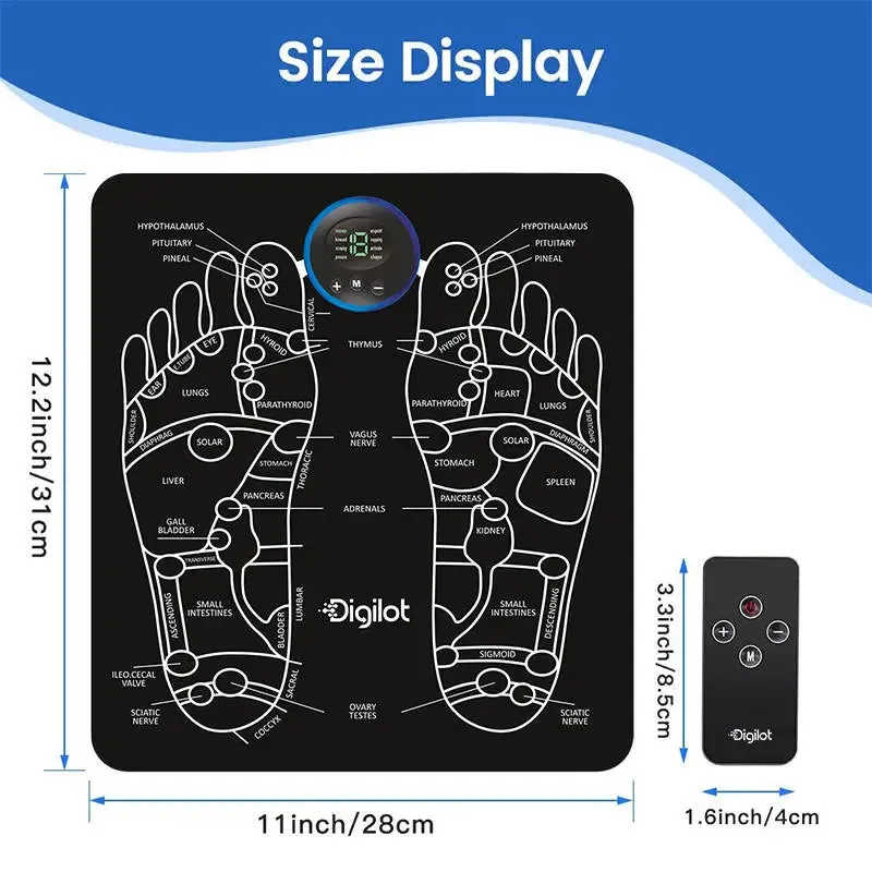 Discover Ultimate Relaxation: Digilot'S Complete EMS Foot and Full Body Massager Set | Includes Massage Pads, Extra-Thick Foot Pad for Larger Feet, Neck Pad, Stylish Carry Bag, and USB Charger - Elevate Your Comfort and Wellness Journey Today