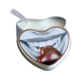 Earthly Body Chocolate Flavored Edible Massage Candle in 4oz Heart Shaped Tin