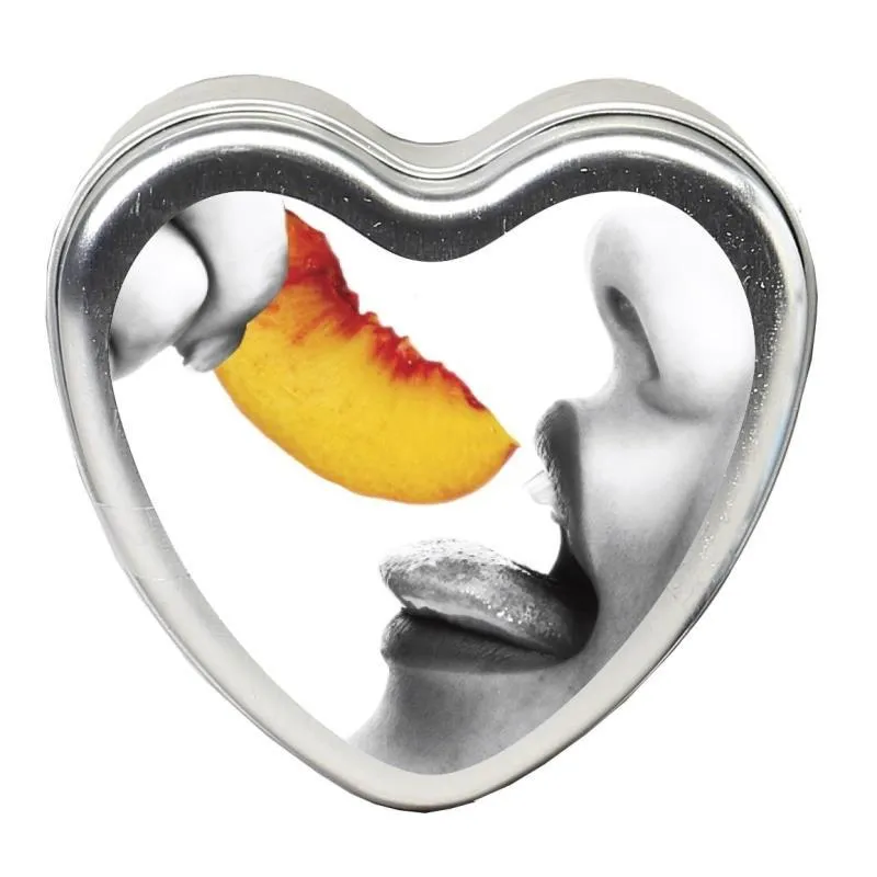 Edible Heart Candle - Peach - 4 Oz.