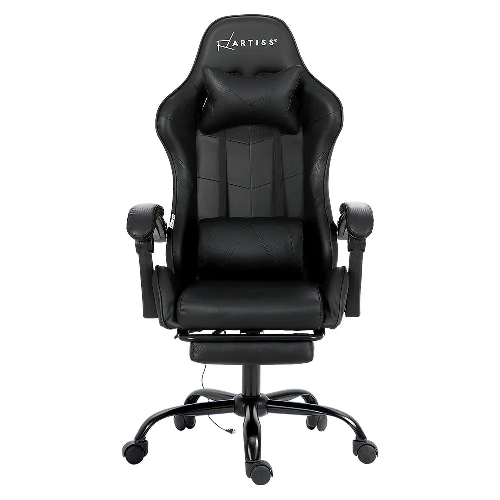 Ergonomic Massage Gaming Chair with Footrest - Artiss