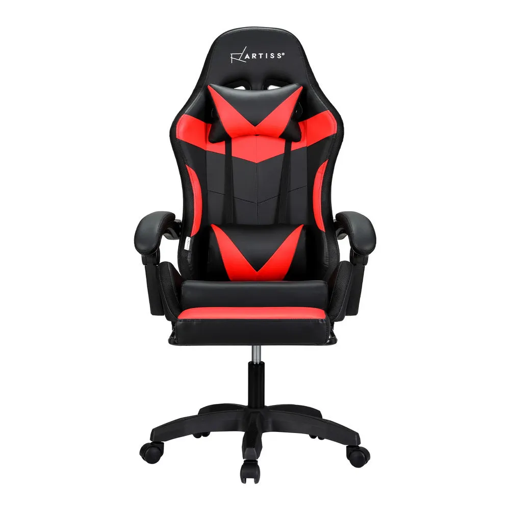 Ergonomic Massage Gaming Office Chair w/ LED & Footrest - Artiss