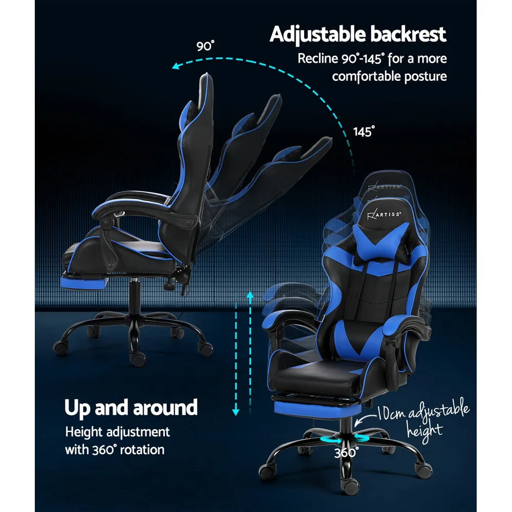 Ergonomic Massage Gaming Office Chair with Footrest - Artiss