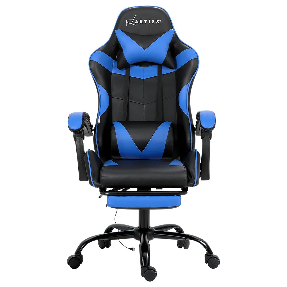 Ergonomic Massage Gaming Office Chair with Footrest - Artiss