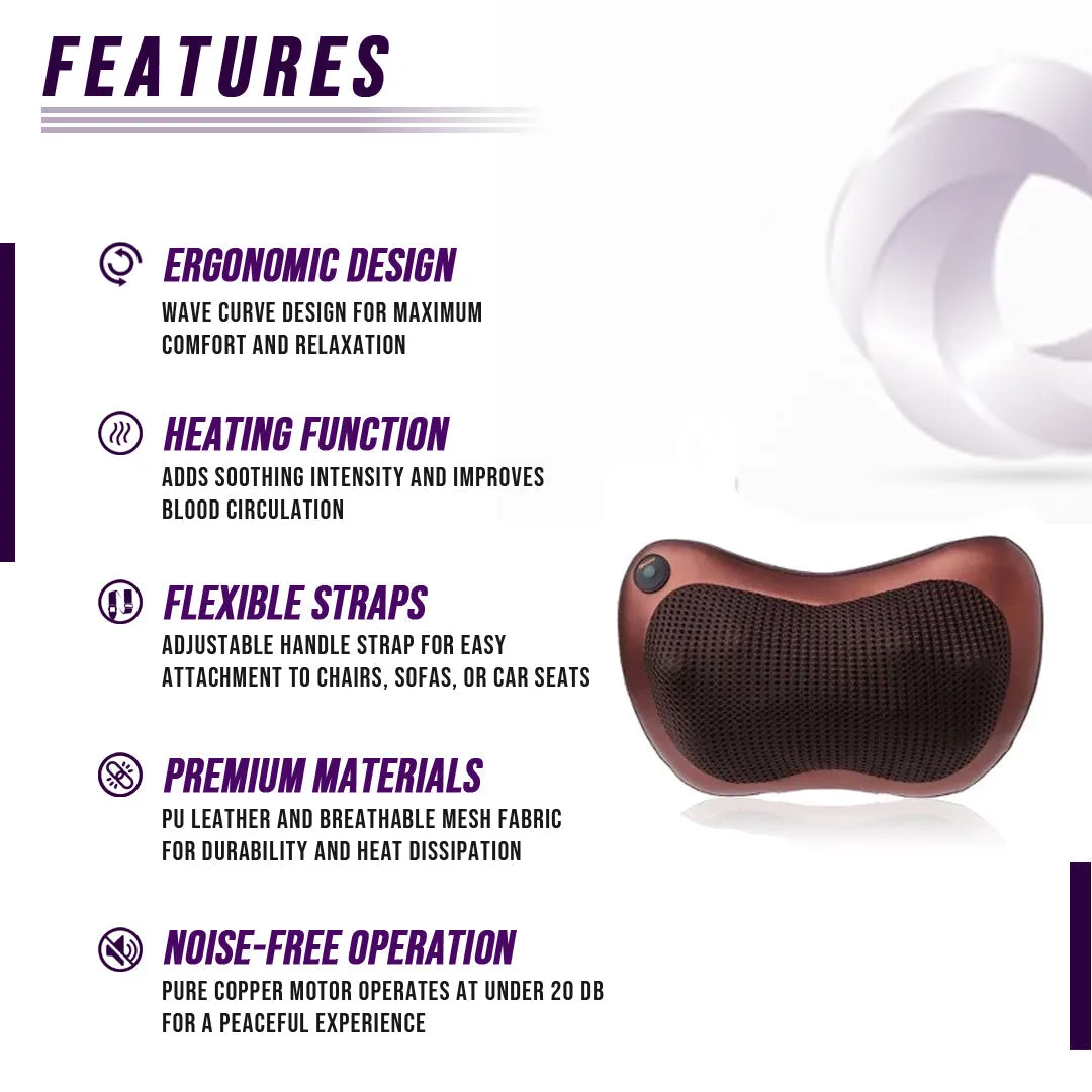 Eterus Back and Neck Massage Pillow w/Heat