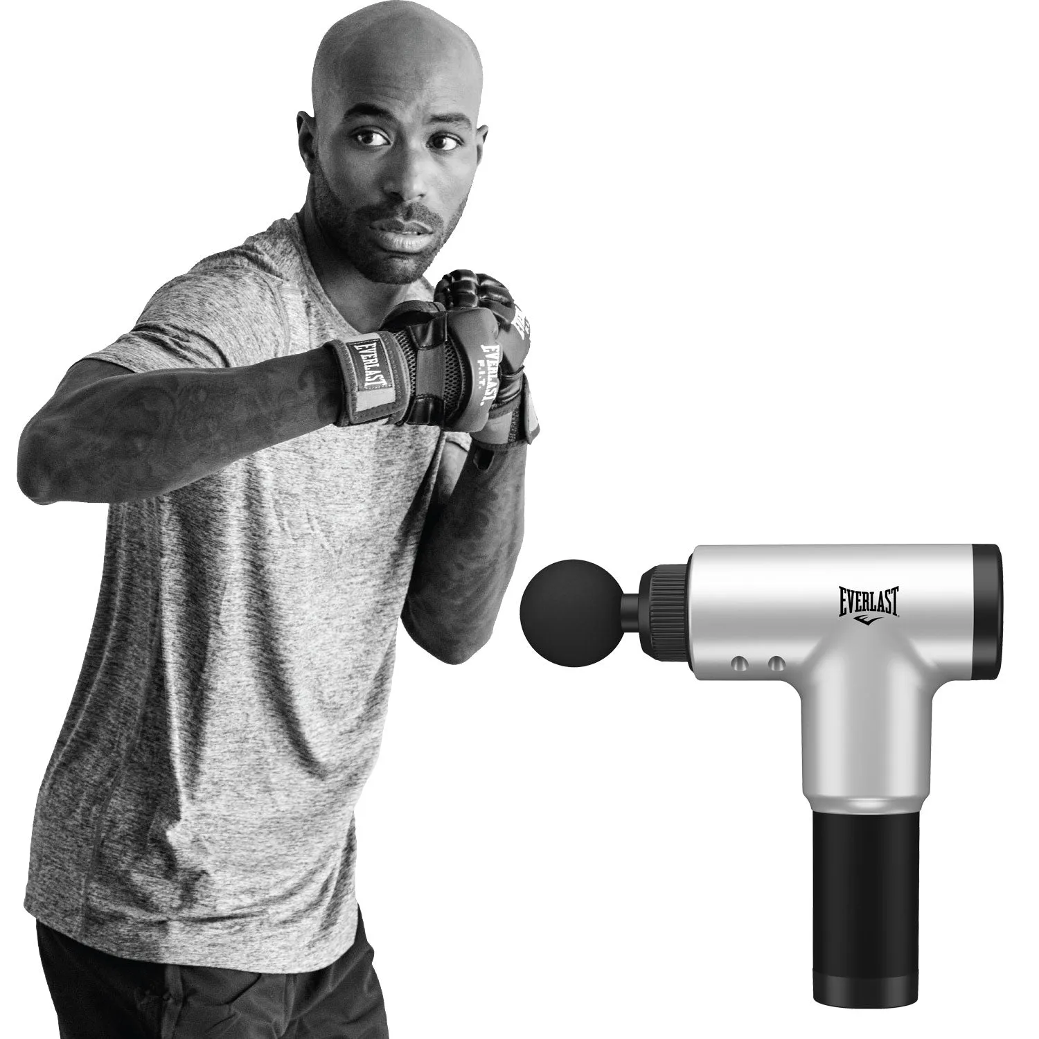 Everlast Beast Premium 6-Speed Deep Muscle Massage Gun with 4 Interchangeable Heads - Durable & Rugged