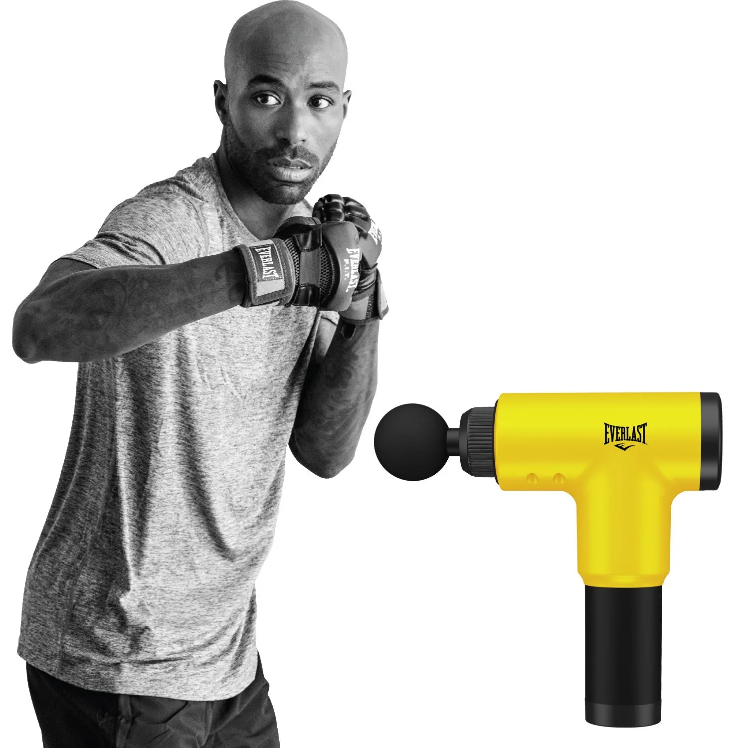 Everlast Beast Premium 6-Speed Deep Muscle Massage Gun with 4 Interchangeable Heads - Durable & Rugged