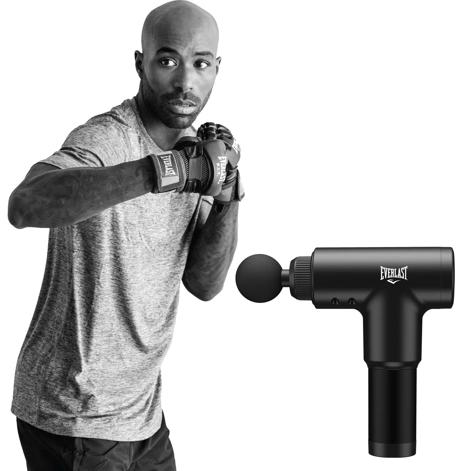 Everlast Beast Premium 6-Speed Deep Muscle Massage Gun with 4 Interchangeable Heads - Durable & Rugged