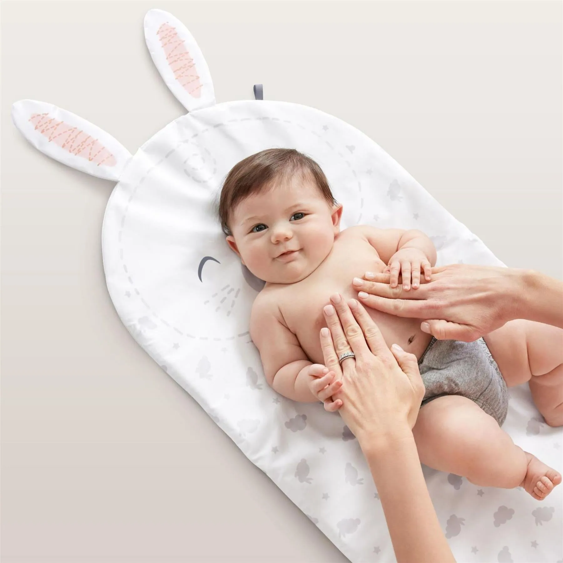 Fisher Price Baby Bunny Massage Set with Changing Mat and Wedge Pillow