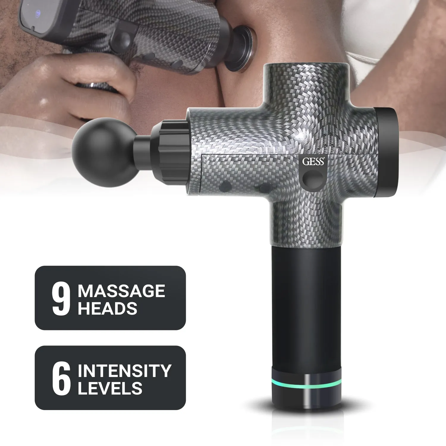 GESS Revolver Muscle Massage Gun with 9 Heads