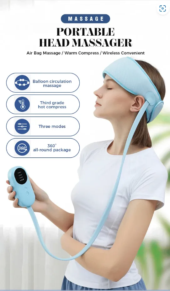 HIVAGI® "Wireless Head Massager with Vibration, Heat, and Air Compression - Relieve Stress and Promote Relaxation"