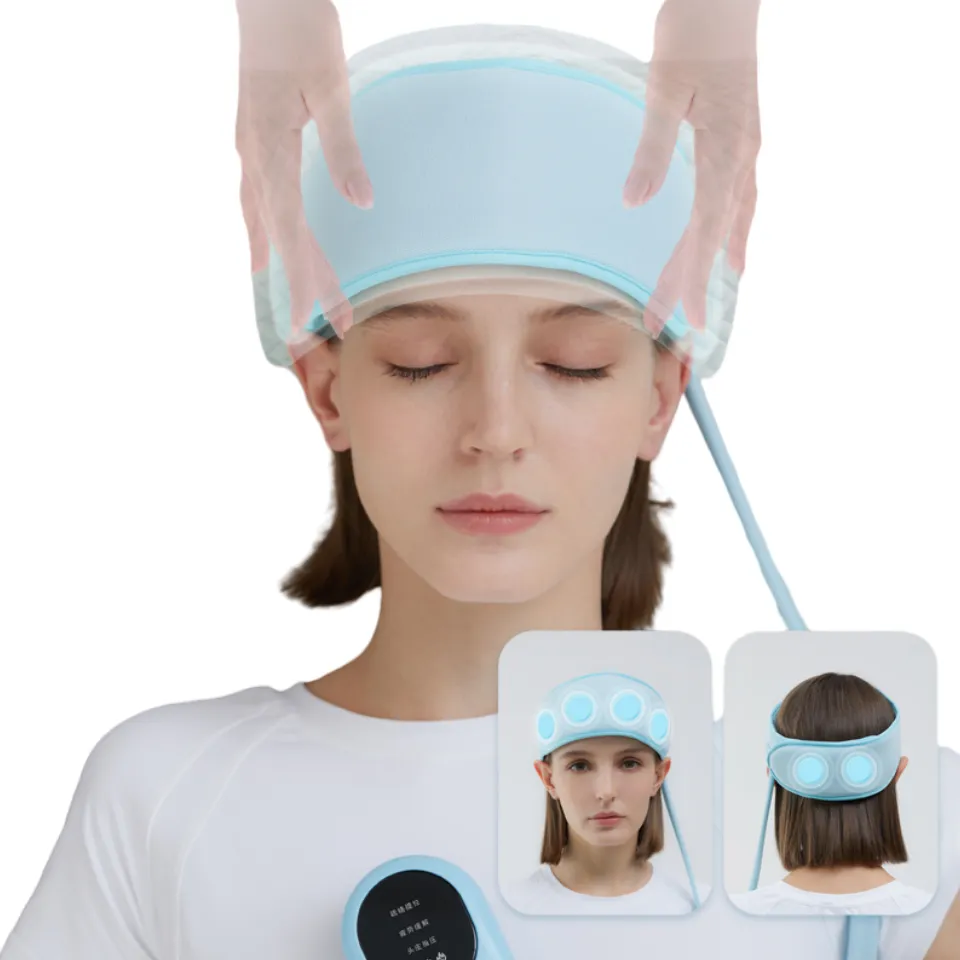 HIVAGI® "Wireless Head Massager with Vibration, Heat, and Air Compression - Relieve Stress and Promote Relaxation"