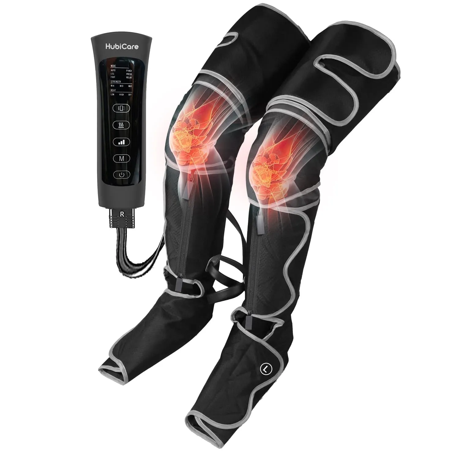 HubiCare Leg Massager Air Compression Leg Massager with Heat and Vibration for Circulation and Pain Relief, 6 Modes with 3 Intensities, Reduce Swelling, Muscles Relaxation