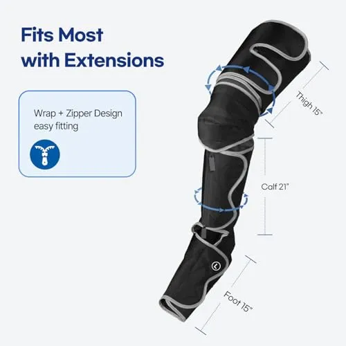 HubiCare Leg Massager Air Compression Leg Massager with Heat and Vibration for Circulation and Pain Relief, 6 Modes with 3 Intensities, Reduce Swelling, Muscles Relaxation