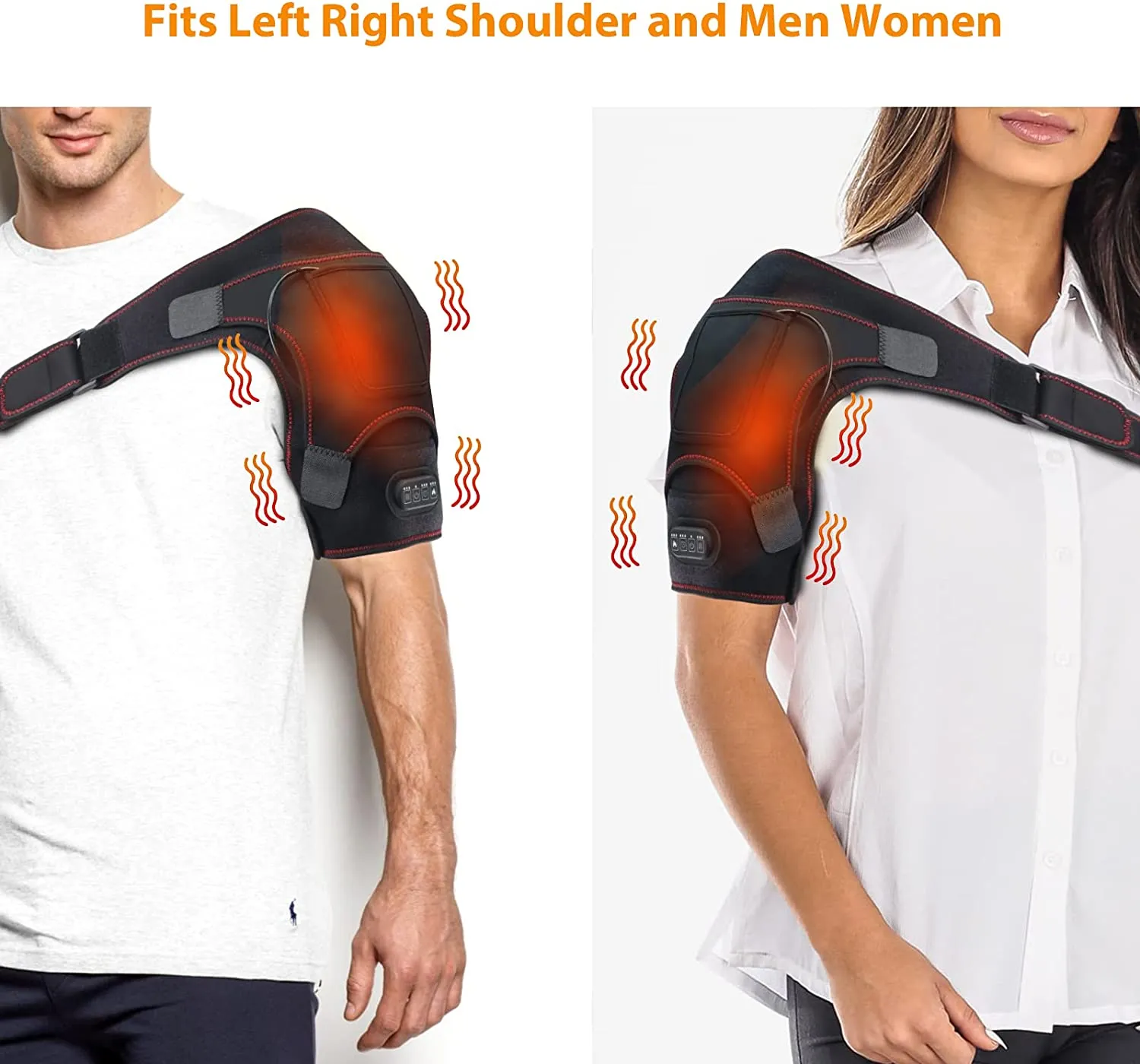 ITEM# 0157   Heated Shoulder Wrap for Men Women, Upgrade Electric Heating Pad Massager with 3 Vibration and Heat Settings and Timer, Shoulder Braces for Rotator Cuff, Joint Capsule, Muscles Pain Relief (Watch Video)