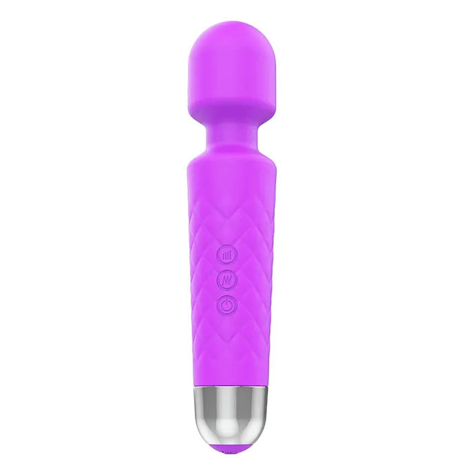 Luxurious Silicone 20 Frequency Vibration Wand Purple