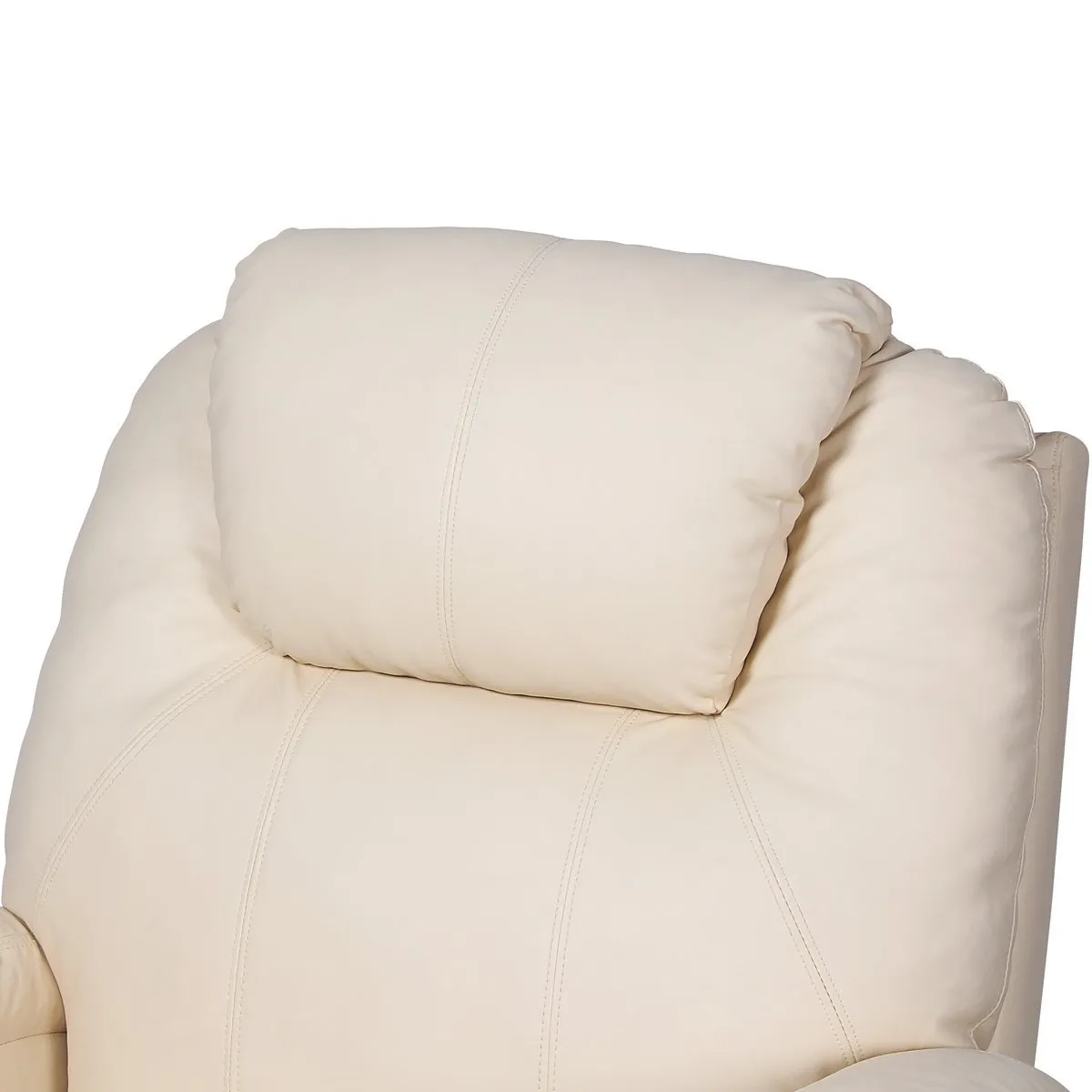 Massage Recliner Chair, Heated PU Leather Rocker Recliner with 360 Degrees Swivel, Cup Holder and Remote Control, Cream