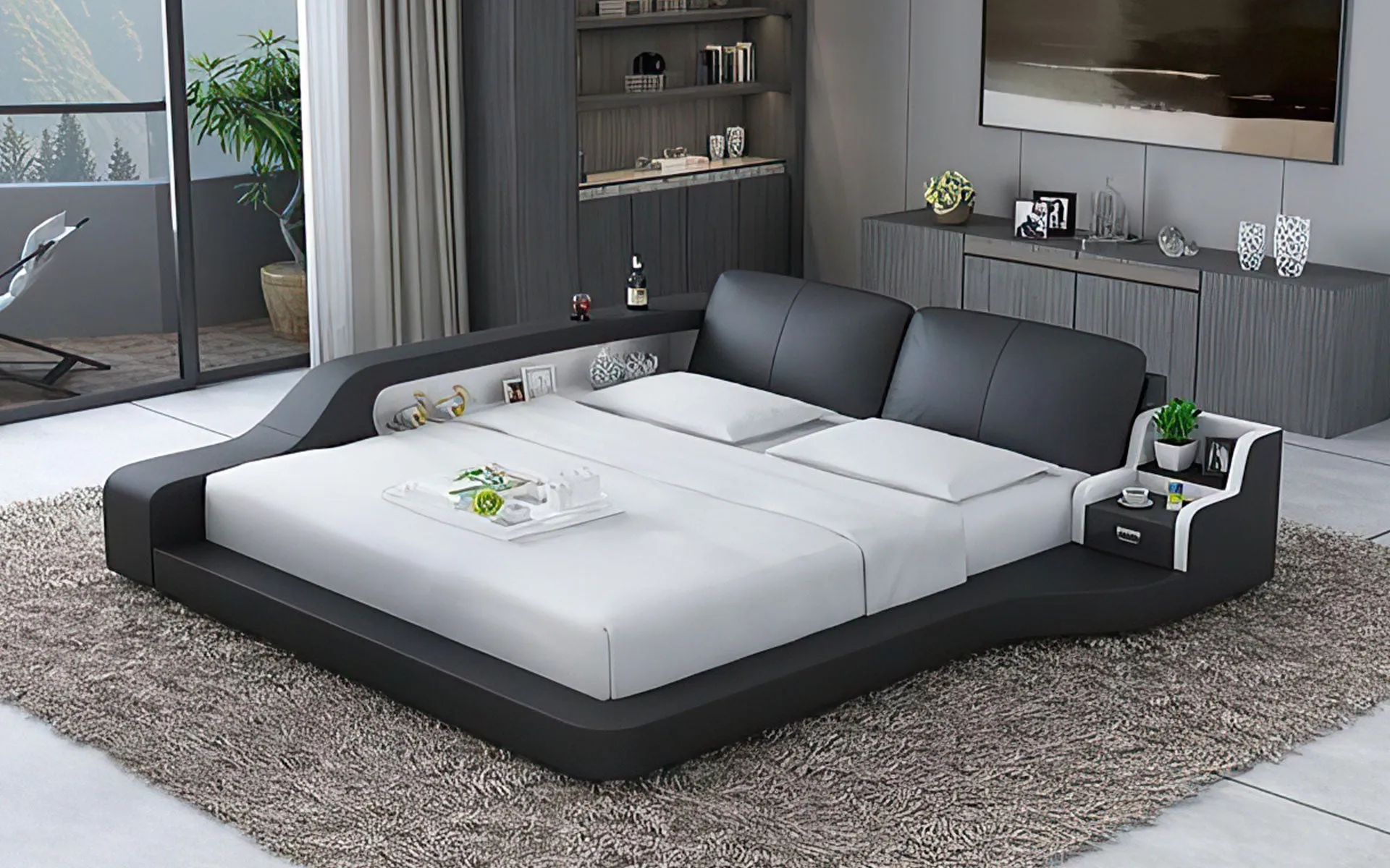 Mcguire Leather Bed With Storage