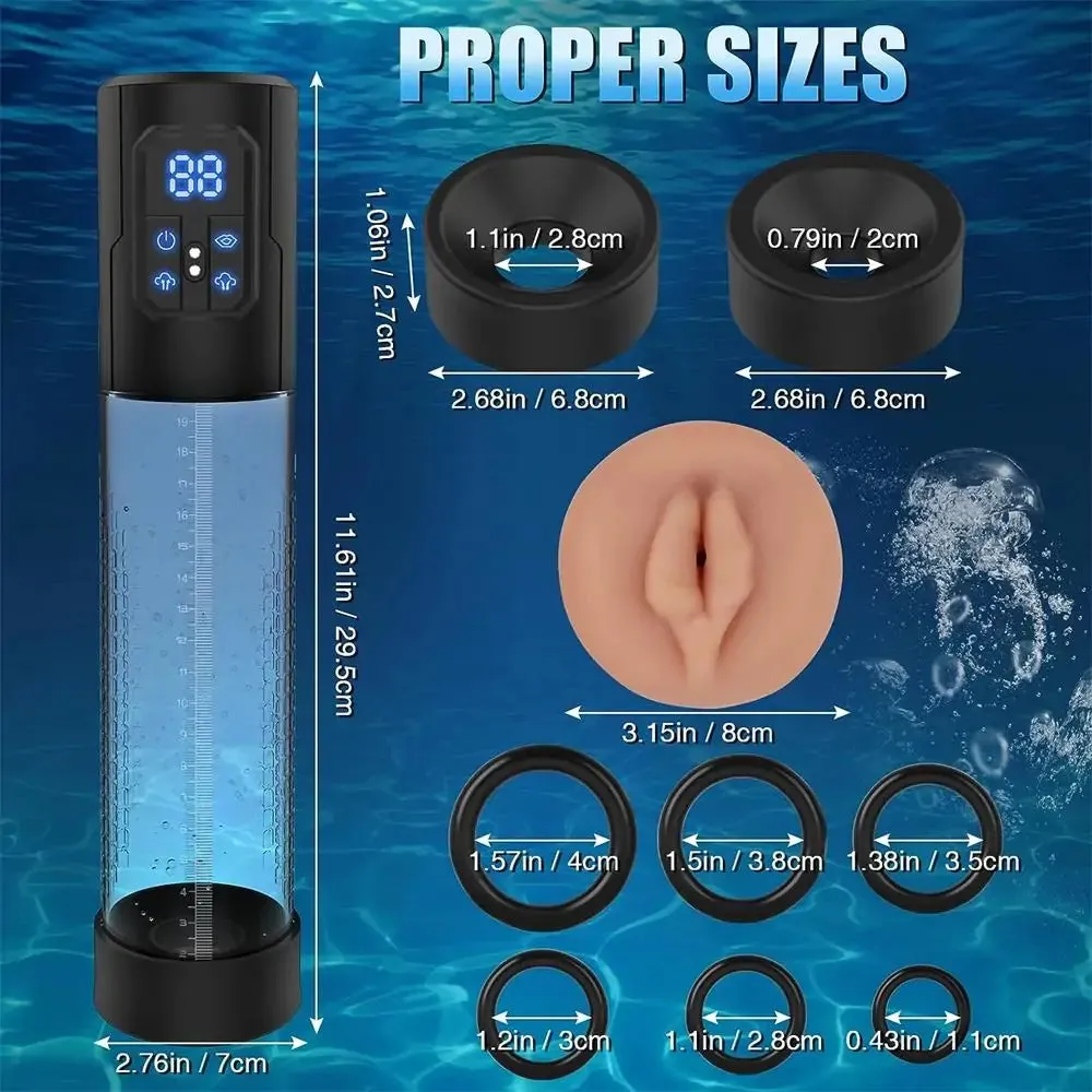 Multifunctional Hydrotherapy with Display Male Enhancement Water Penis Pump