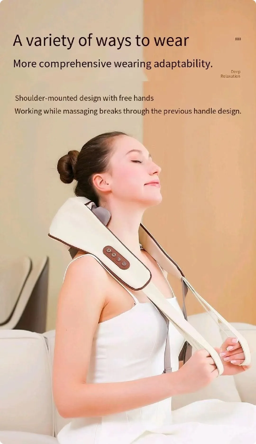 Neck & Shoulder Massager Heat Therapy Neck Back Cordless Nodes Trapezius Neck Massager |