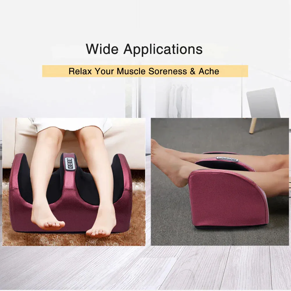 "Electric Foot Massager with Heating Therapy, Shiatsu Kneading Roller, Hot Compression, Muscle Relaxation, and Pain Relief"