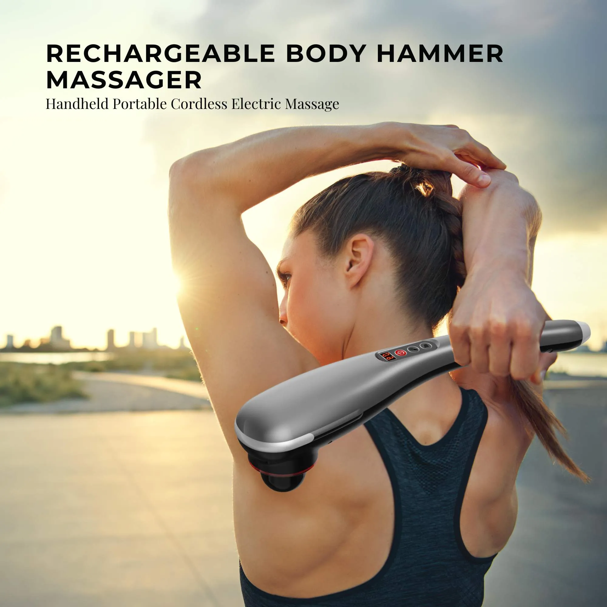 Rechargeable Body Hammer Massager - Handheld Portable Cordless Electric Massage