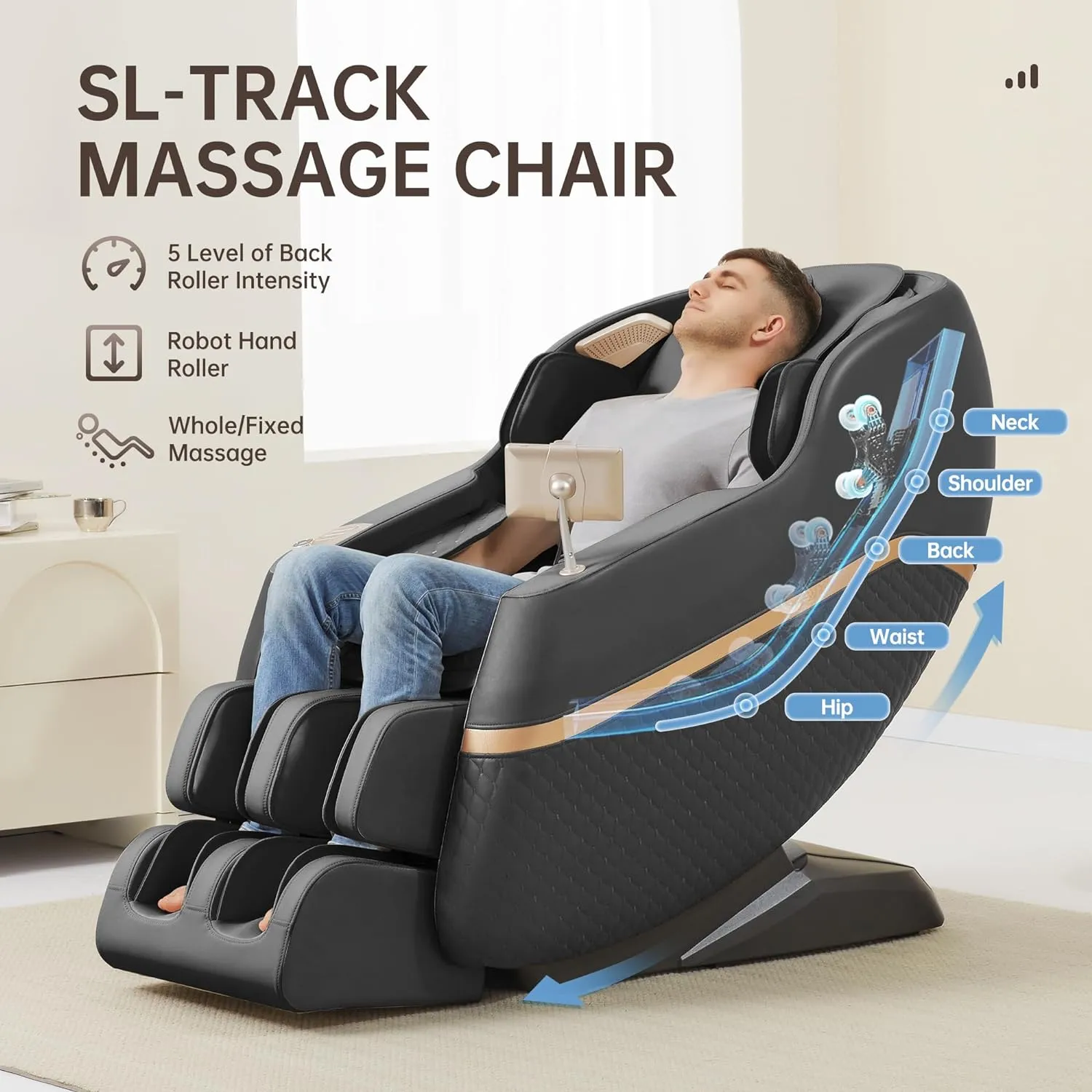 Relax Massage Chair, Full Body Zero Gravity Massage Chair Recliner with 18 Modes Yoga Stretch Bluetooth Heating APP Control