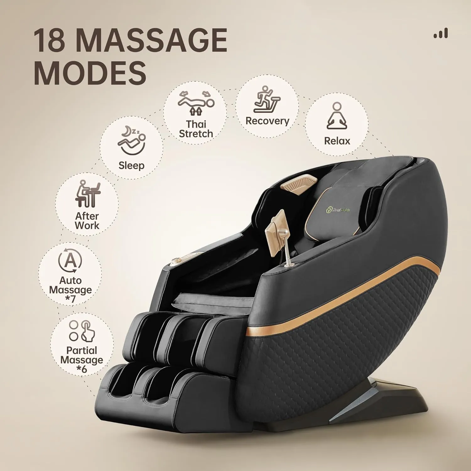 Relax Massage Chair, Full Body Zero Gravity Massage Chair Recliner with 18 Modes Yoga Stretch Bluetooth Heating APP Control