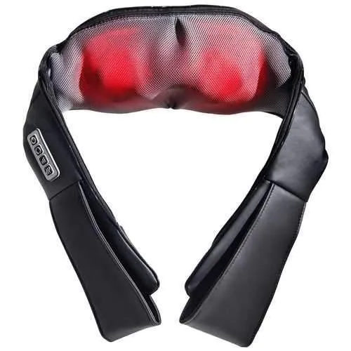 Shiatsu Back and Neck Kneading Shoulder Massager w/ Heat Straps