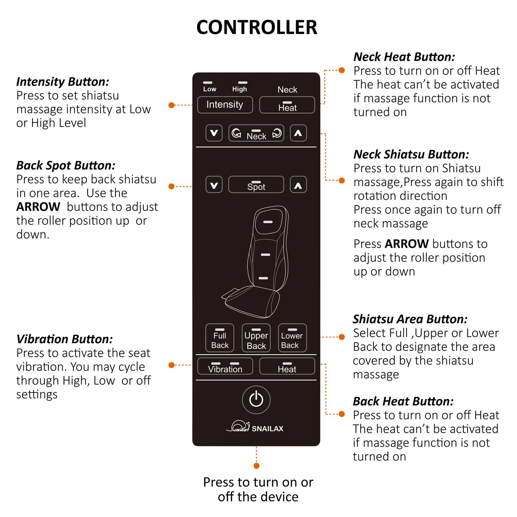 Shiatsu Back Massager with Heat & Deep Kneading Massage Chair Pad - 234