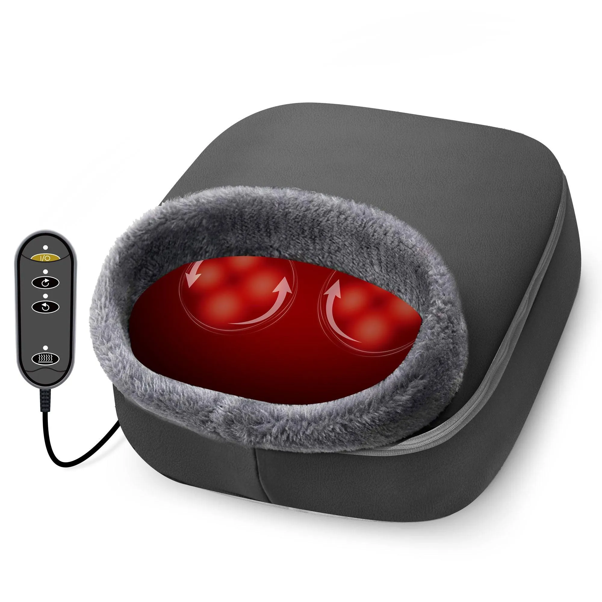 Shiatsu Foot Massager Machine with Heat, 2-in-1 Heated Foot Warmer--CF-5202-UP