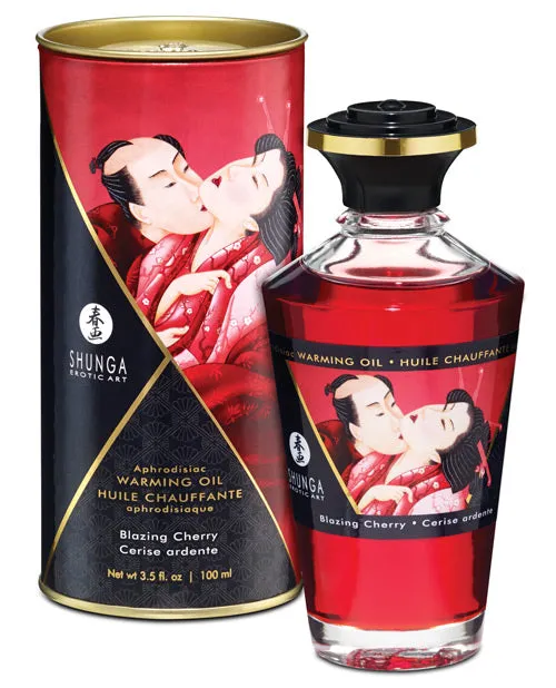 Shunga Warming Oil - 3.5 oz Blazing Cherry