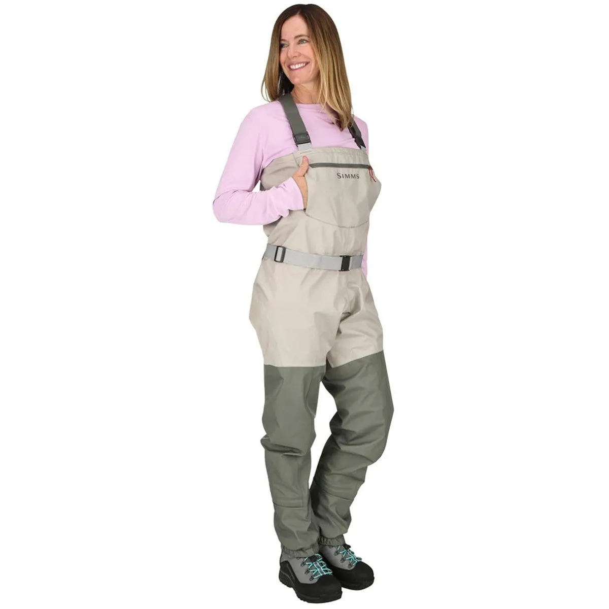 Simms Women's Tributary Stockingfoot Chest Waders - Platinum