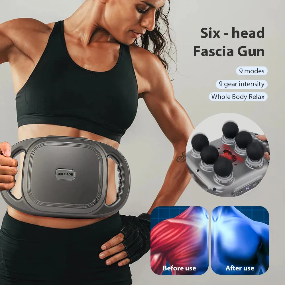 Six-head Fascia Gun High-Frequency Vibration Body Massage