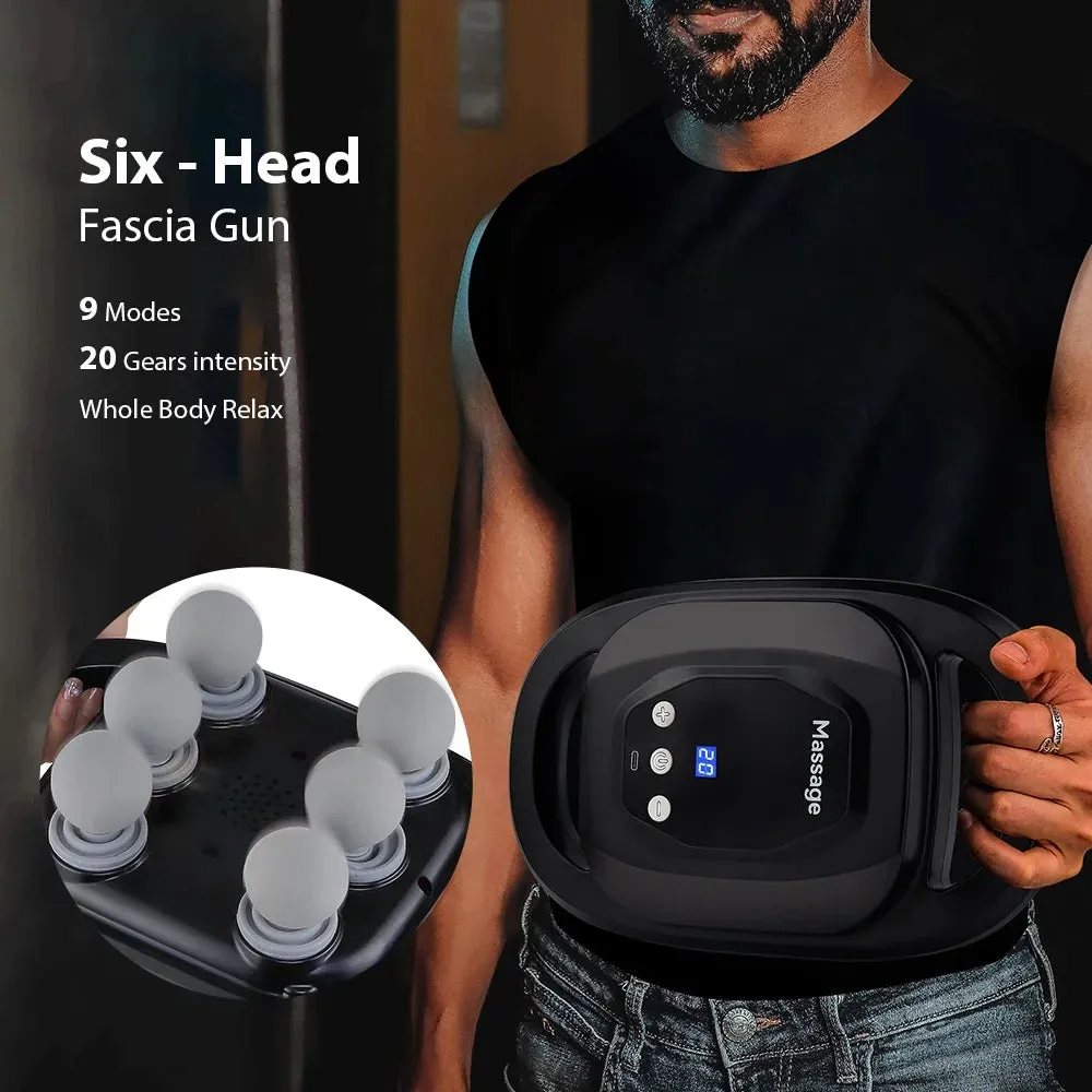 Six-head Fascia Gun High-Frequency Vibration Body Massage